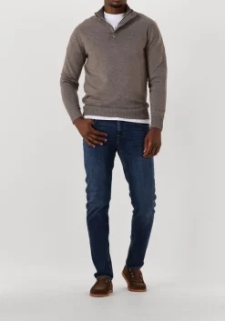 bruine gentiluomo trui turtle button+zip ls