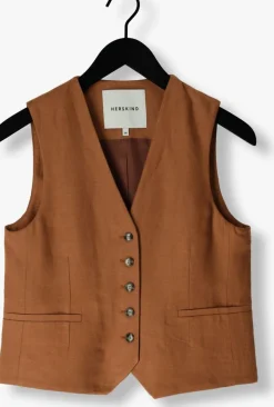 bruine herskind gilet double up vest