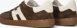 bruine hogan lage sneakers cool allacciato h