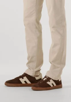 bruine hogan lage sneakers cool allacciato h