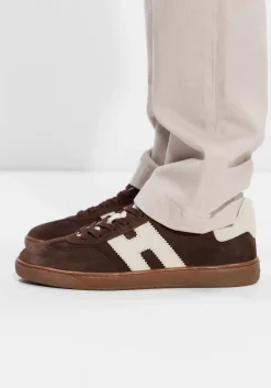 bruine hogan lage sneakers cool allacciato h