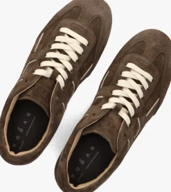 bruine hogan lage sneakers h693 allacciato h