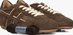 bruine hogan lage sneakers h693 allacciato h