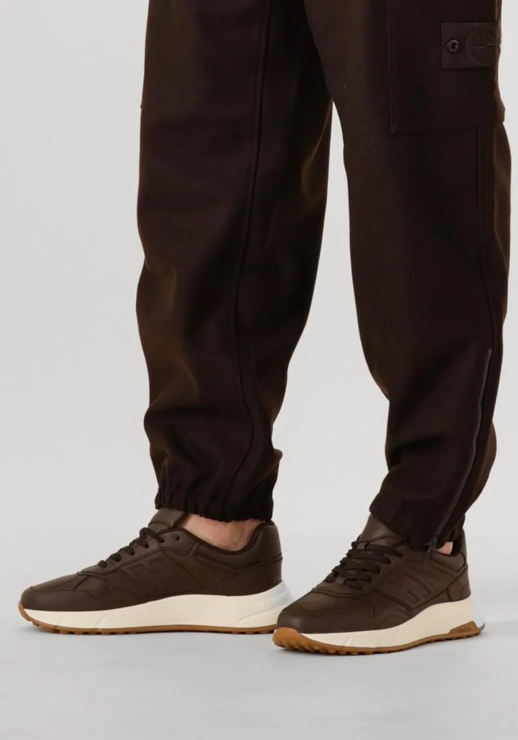 bruine hogan lage sneakers hyperlight allacciato h