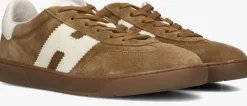 bruine hogan lage sneakers cool allacciato h