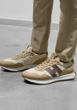 bruine hogan lage sneakers h601 allacciato