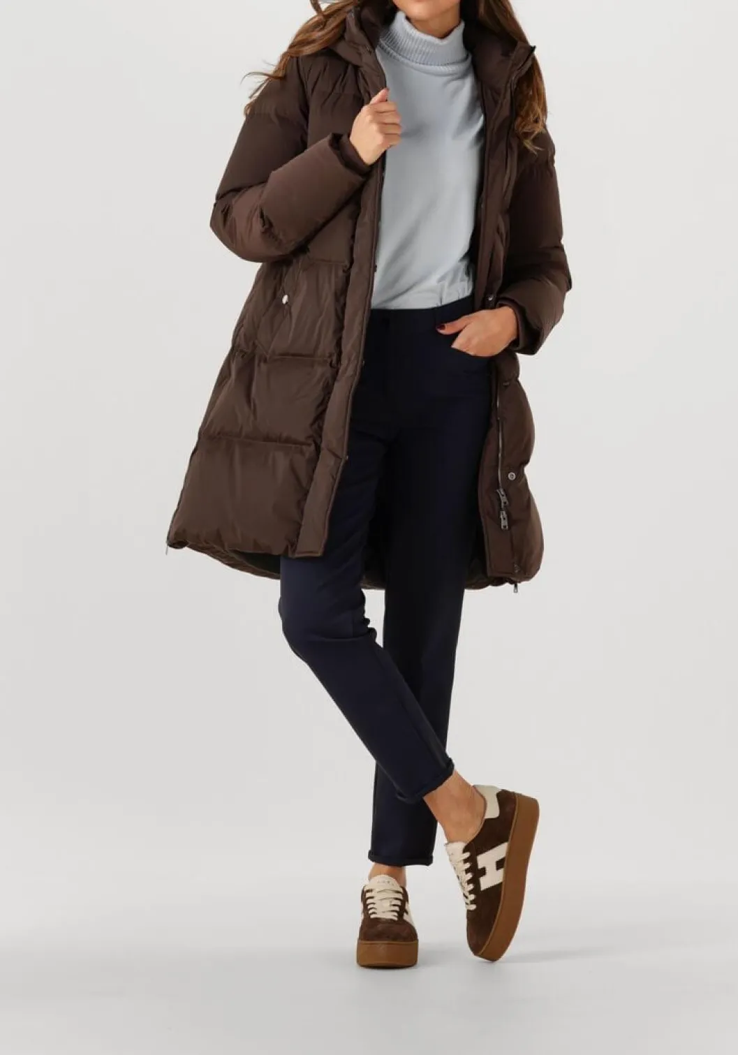 bruine hogan lage sneakers h681 allacciato h