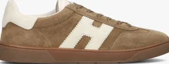 bruine hogan lage sneakers cool allacciato h