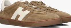 bruine hogan lage sneakers cool allacciato h
