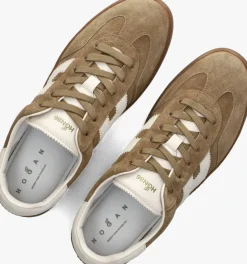 bruine hogan lage sneakers cool allacciato h