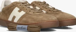 bruine hogan lage sneakers cool allacciato h