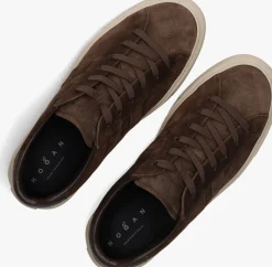 bruine hogan lage sneakers h691 allacciato h