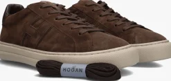 bruine hogan lage sneakers h691 allacciato h