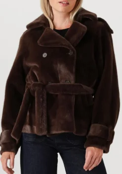 bruine ibana faux fur jas cristel