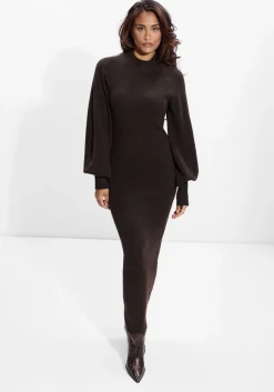 bruine ibana maxi jurk kendra