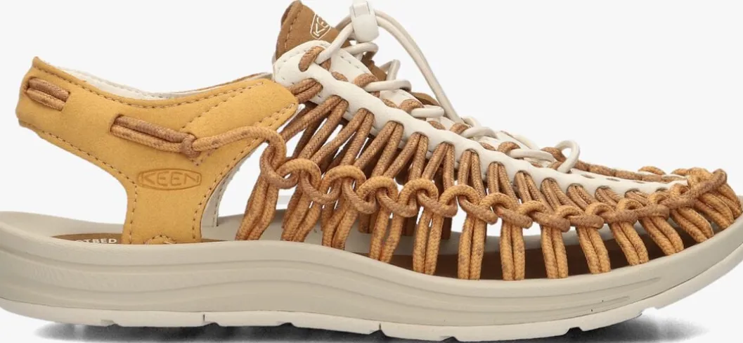 bruine keen platte sandalen uneek w