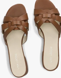 bruine lina locchi slippers led knoop slipper