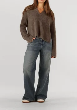 bruine mos mosh trui mmthora aidy polo knit