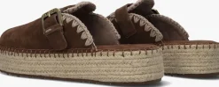 bruine mou instappers jute clog plain sue