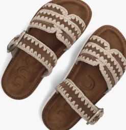 bruine mou slippers bio sandal buckle strap