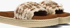 bruine mou slippers monoband rope sandal fringes