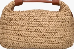 bruine núnoo schoudertas dandy raffia