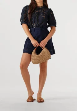 bruine núnoo schoudertas dandy raffia