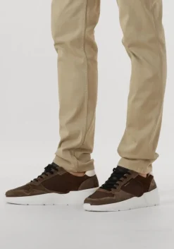 bruine nubikk lage sneakers roque road wave