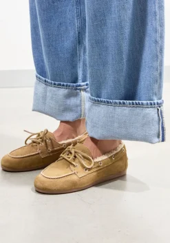 bruine posa mocassins boat loafer veg-shearling