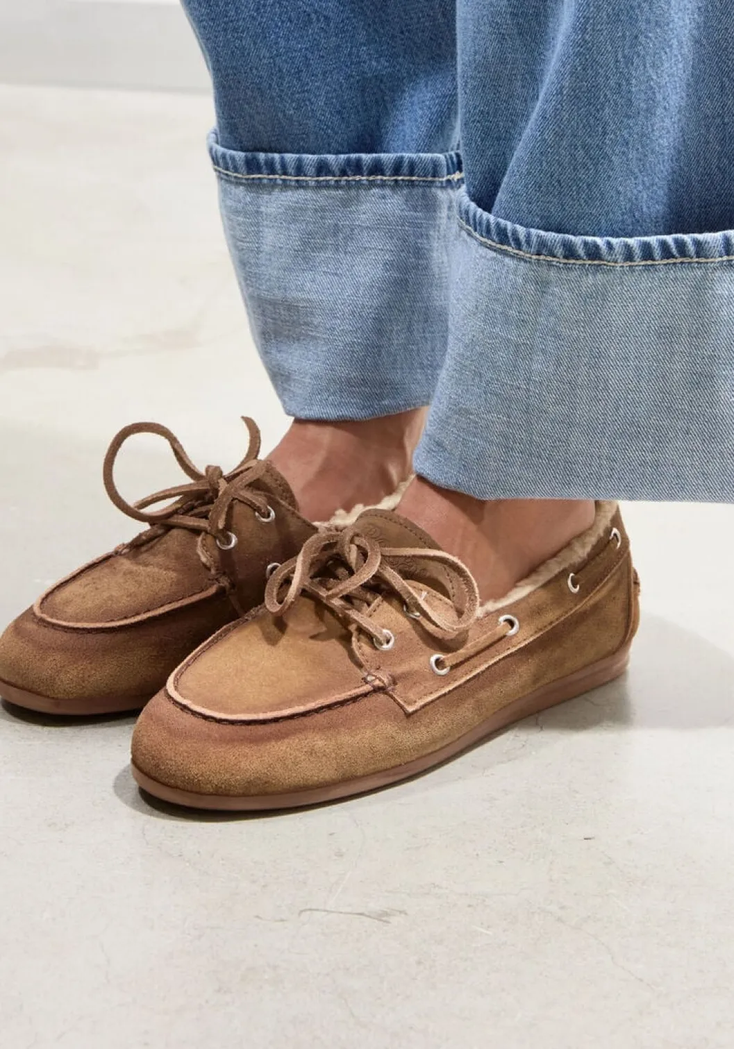 bruine posa mocassins boat loafer veg-shearling