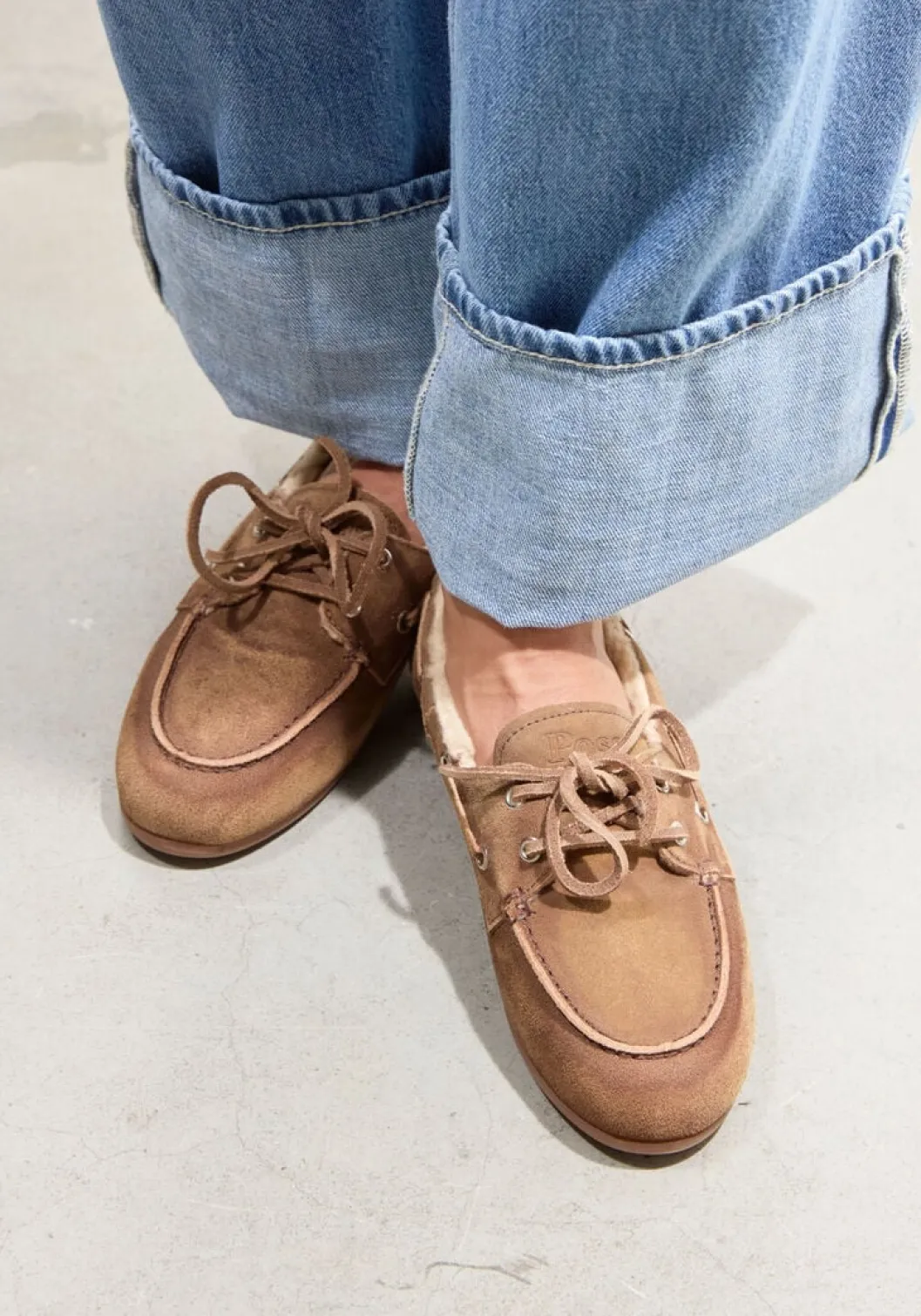 bruine posa mocassins boat loafer veg-shearling