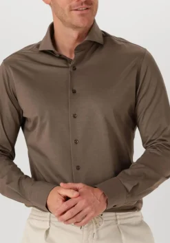 bruine profuomo klassiek overhemd shirt x-cutaway sf japanese knitted