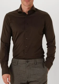 bruine profuomo klassiek overhemd shirt x-cutaway sf japanese knitted
