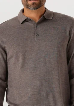 bruine profuomo polo polo ls merino