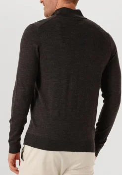 bruine profuomo trui pullover half zip merino
