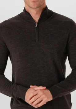 bruine profuomo trui pullover half zip merino