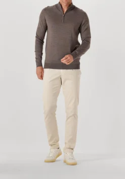 bruine profuomo trui pullover half zip merino
