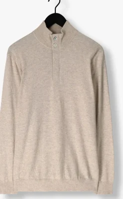 bruine profuomo trui pullover half zip button