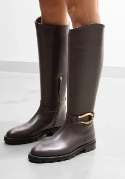 bruine roberto festa hoge laarzen nia