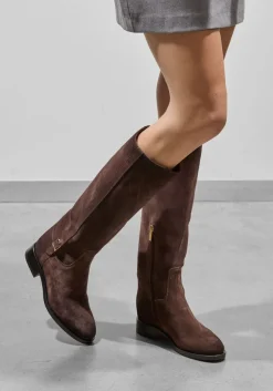 bruine santoni hoge laarzen sue gesp laars