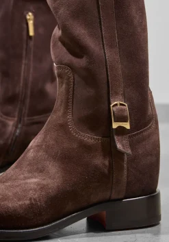 bruine santoni hoge laarzen sue gesp laars