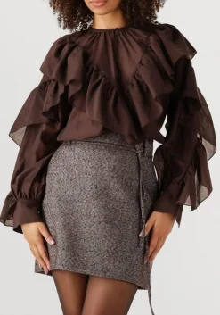 bruine second female blouses fria frill blouse