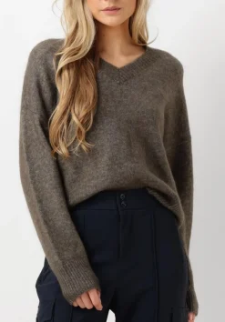 bruine second female trui brook knit loose v-neck
