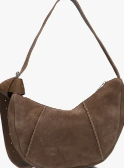 bruine shabbies schoudertas platamini oiled suede