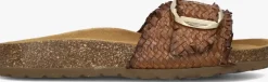 bruine stefano lauran slippers bio gevlochten 1 band slipper met gesp