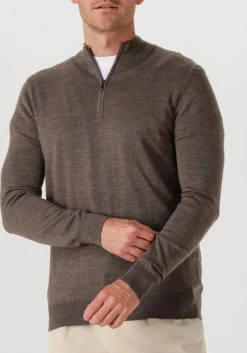 bruine stefano lauran trui half zip anders