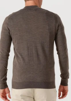 bruine stefano lauran trui half zip anders