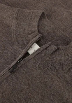 bruine stefano lauran trui half zip anders