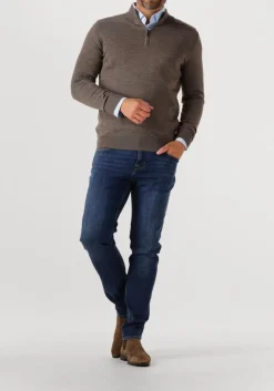 bruine stefano lauran trui half zip anders