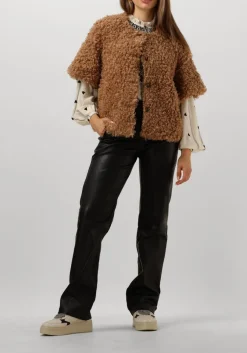 bruine summum gilet jacket faux fur